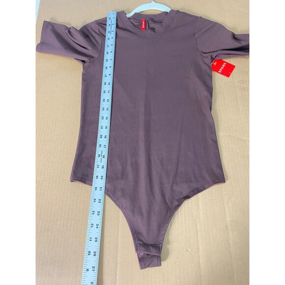 NWT SPANX BODYSUIT BROWN MINIMALIST ELEVATED BASICS STRETCHY CASUAL PREPPY - Picture 12 of 12